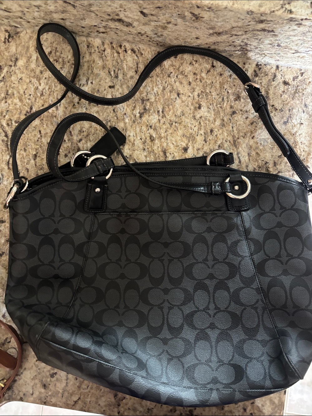 Coach Black Signature Tote Shoulder & Crossbody Bag - Picture 2 of 3